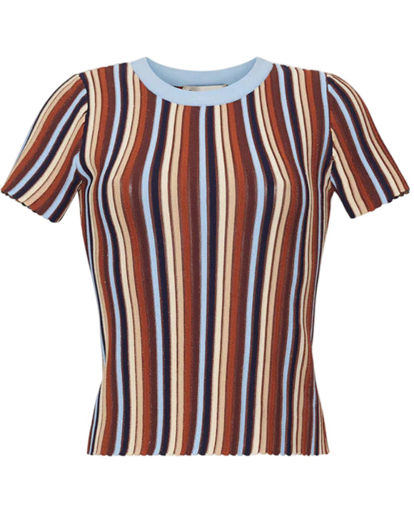 Cara Cara - Knoll top in Metallic Stripe