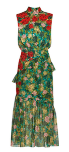 Saloni - Fleur Ruffle Dress in Lantana Bloom