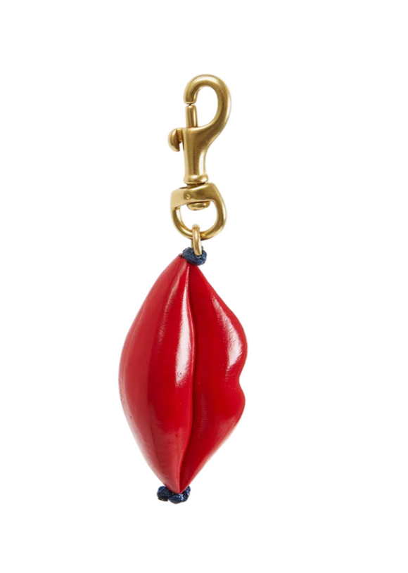 Clare V. - Lips Fob in Poppy Painted Wood