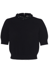 Ulla Johnson - Liv Embroidered Cashmere Knit in Noir