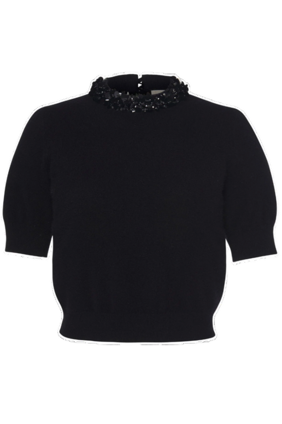 Ulla Johnson - Liv Embroidered Cashmere Knit in Noir