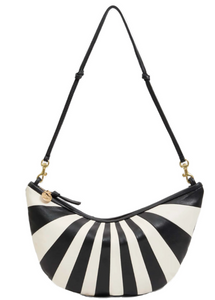 Clare V. - Lune Bag in Black/Cream Sunburst Nappa
