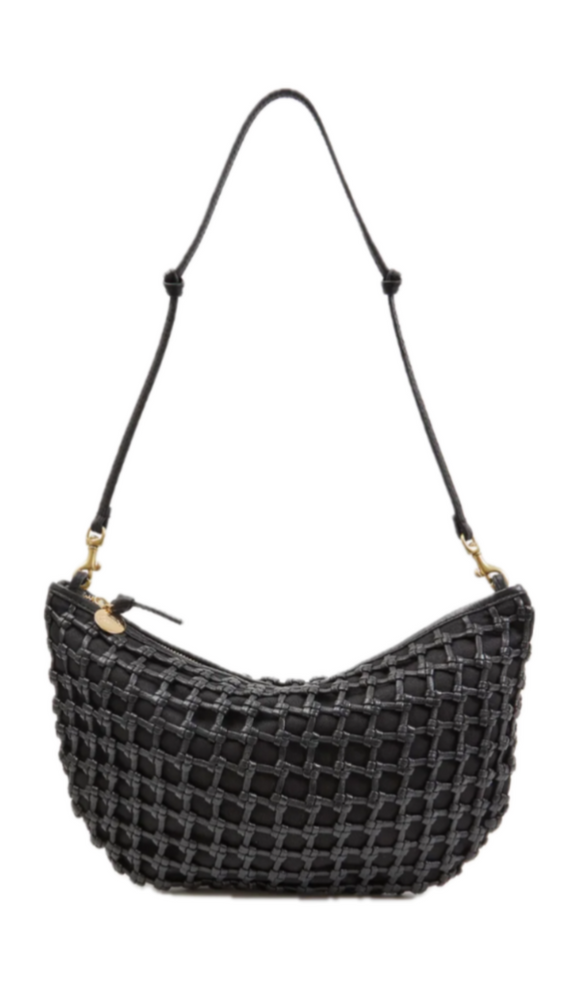 Clare V. - Lune Bag in Black Knot Woven Leather