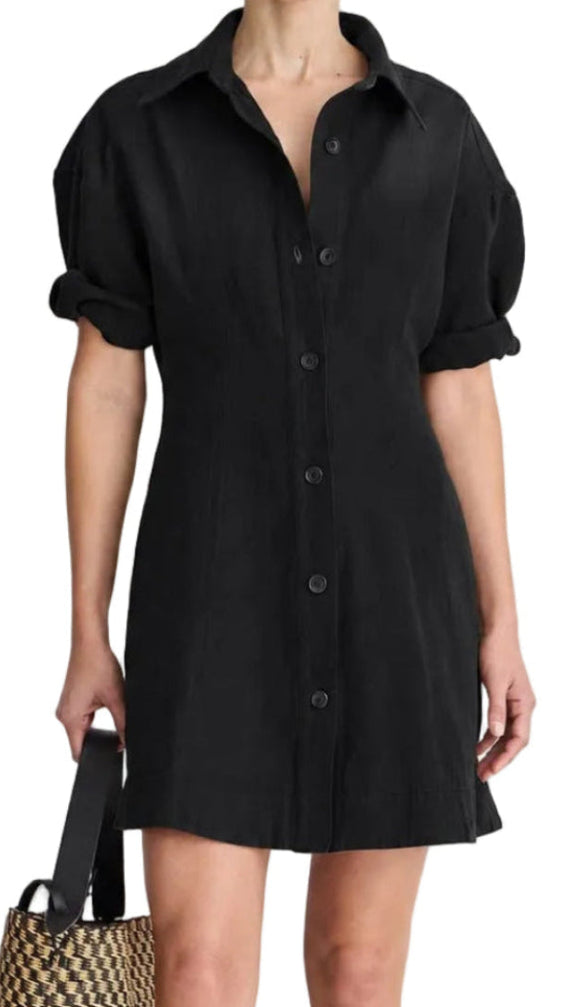 apiece apart black dress 4July25 devil in a blue Size:14-REG front zipper that allows