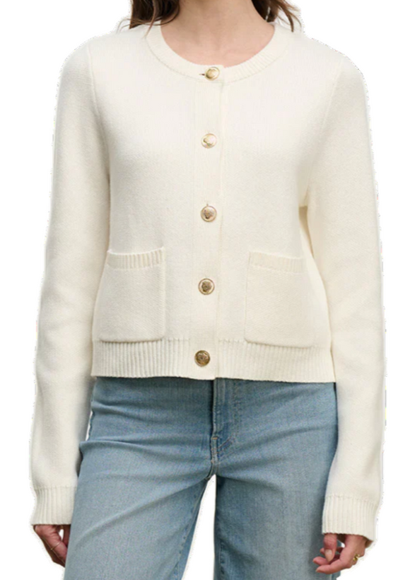 Velvet - Mahal Cardigan in Milk