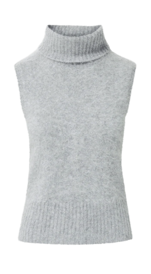 Veronica Beard - Mazzy Brushed Cashmere Shell in Heather Grey