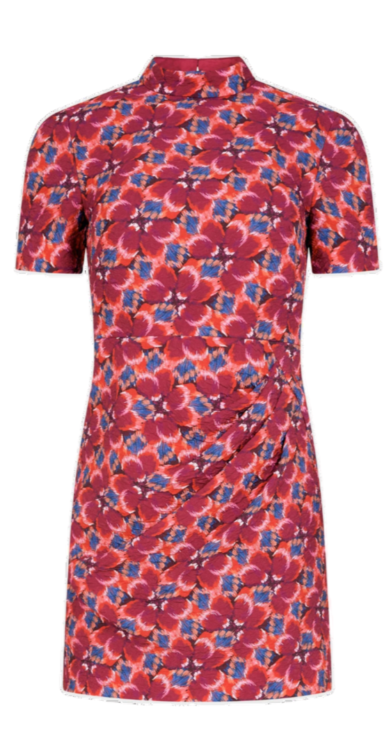 Saloni - Draped Min Dress in Quail Magenta
