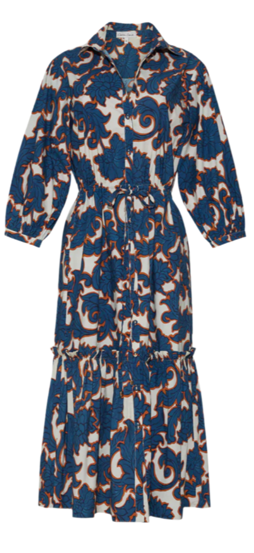 Cara Cara - Hutton Dress in Mystic Flora Blue