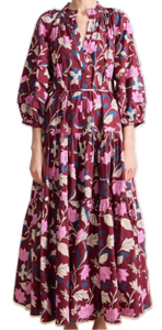 Apiece Apart - Noto Maxi in Essa Floral Merlot