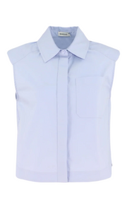 SIMKHAI - Winslow Cropped Shirt in French Blue