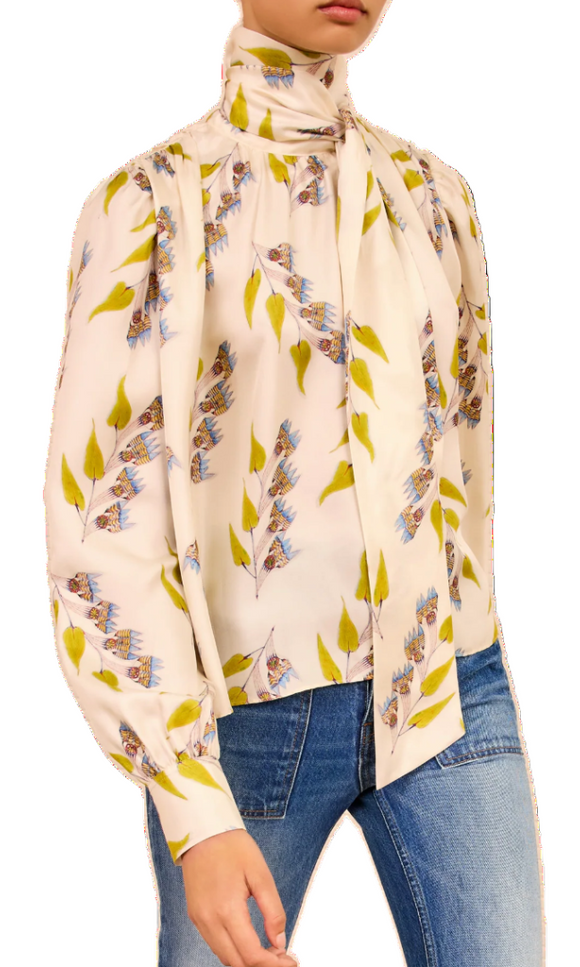 Ulla Johnson - Ornament Tie Neck Blouse in Infinite Flower