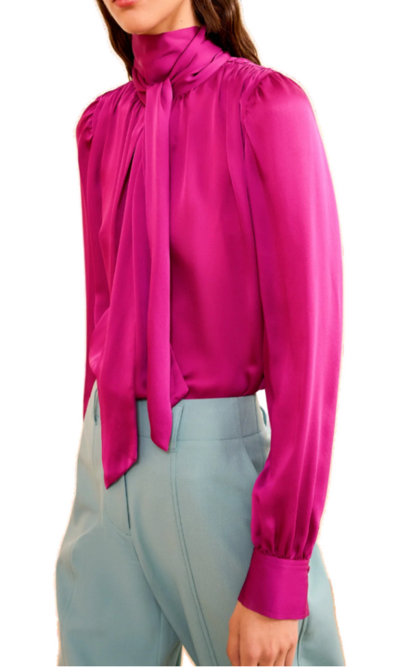 Ulla Johnson - Ornament Tie Blouse in Mulberry