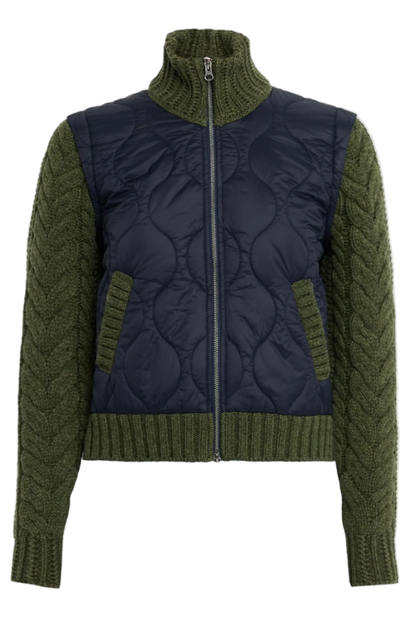 Veronica Beard - Patra Mixed Media Jacket in Navy/Army Melange
