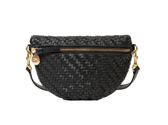 Clare V. - Petite Fanny in Black Woven Zig Zag