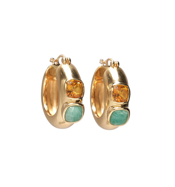 Lizzie Fortunato - Piet Hoop Earrings in Bitter Orange