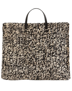 Clare V. - Summer Simple Tote in Black/Cream Raffia