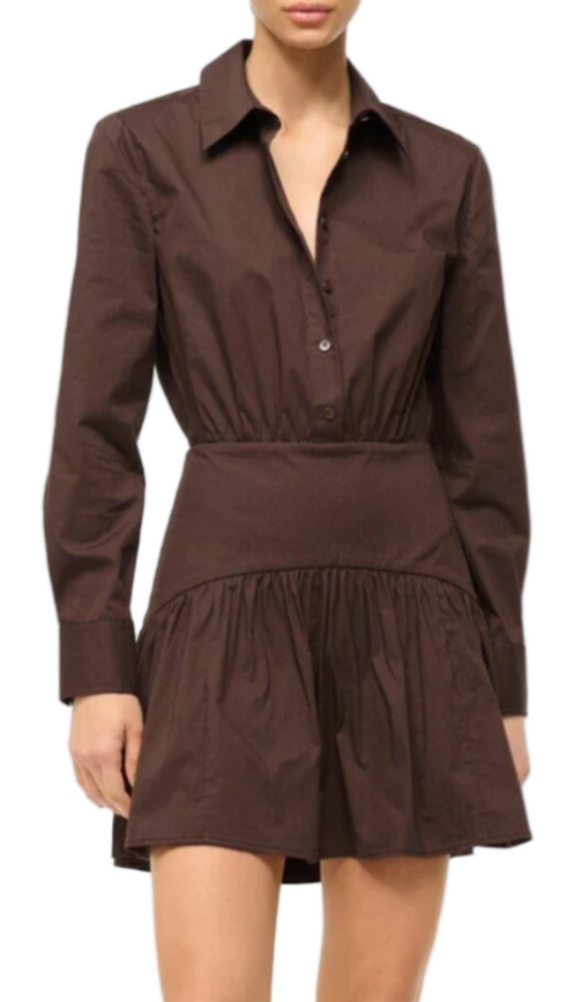 STAUD - Rocco Mini Dress in Earth
