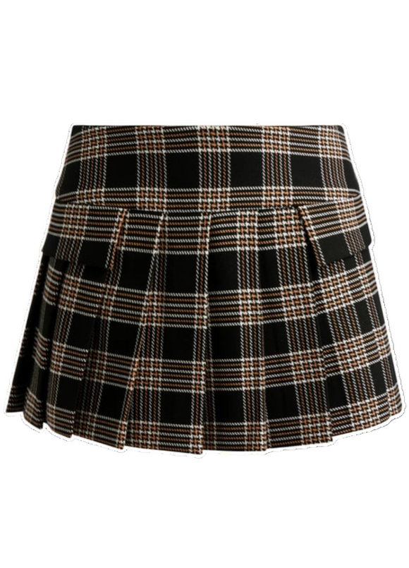 Alice + Olivia - Sabrina Pleated Mini Skort in Black/Multi