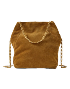 Veronica Beard - Small Suede Slouch Shoulder Bag in Acorn