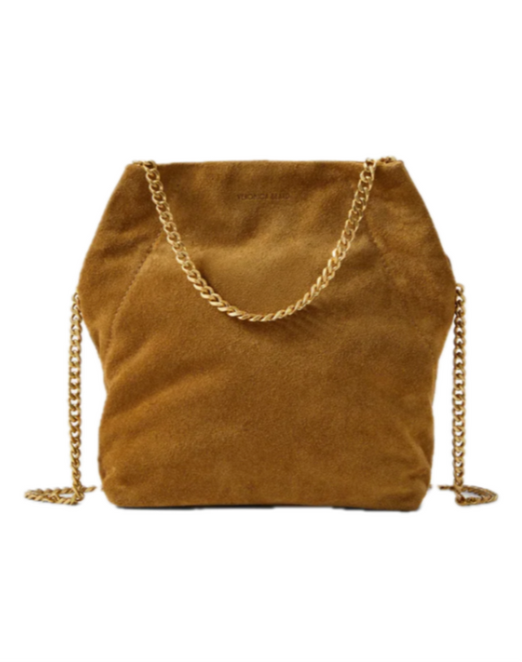 Veronica Beard - Small Suede Slouch Shoulder Bag in Acorn