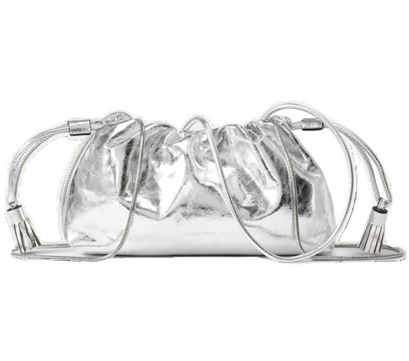 Veronica Beard - Small Metallic VB Stash Bag in Silver