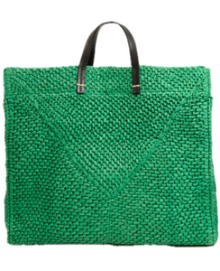 Clare V. - Summer Simple Tote in Green Apple Raffia
