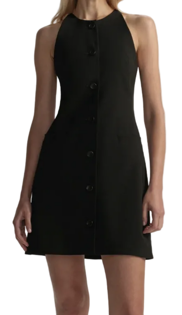 alc dress black A.L.C adjustable asymmetrical silhouette skims the Size:12-18 months US numeric Black and White Dress