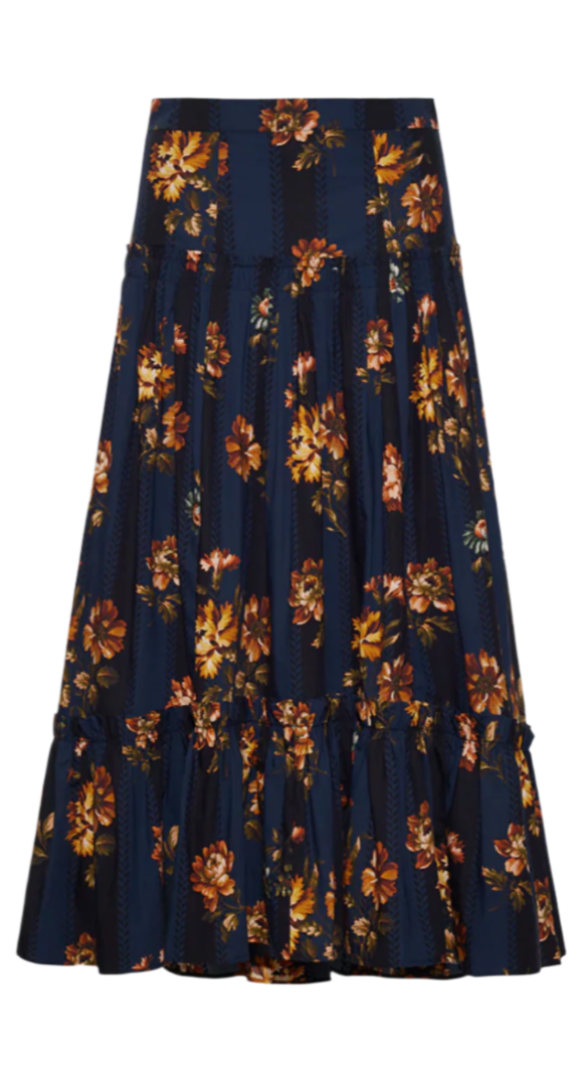 Cara Cara - Tisbury Skirt in Amour Flora Navy