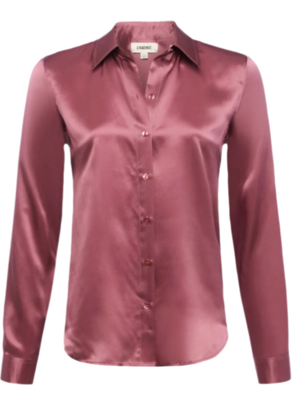 L'AGENCE - Tyler Blouse in Deep Mauve
