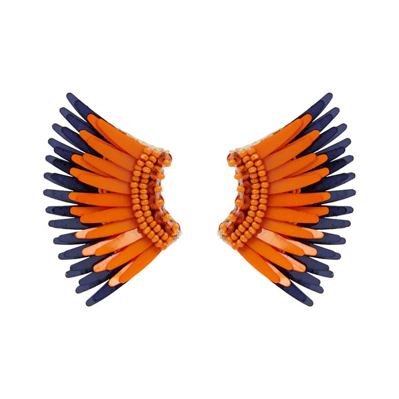 Mignonne Gavigan - Mini Madeline Earrings in Auburn Navy/Orange