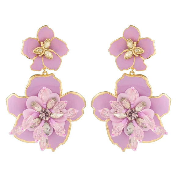 Mignonne Gavigan - Lorenza Floral Earrings in Lilac